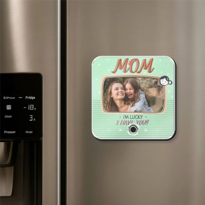 Personalized Mom Musical Fridge Magnet Custom Photo Song Rechargeable Audio Gift
